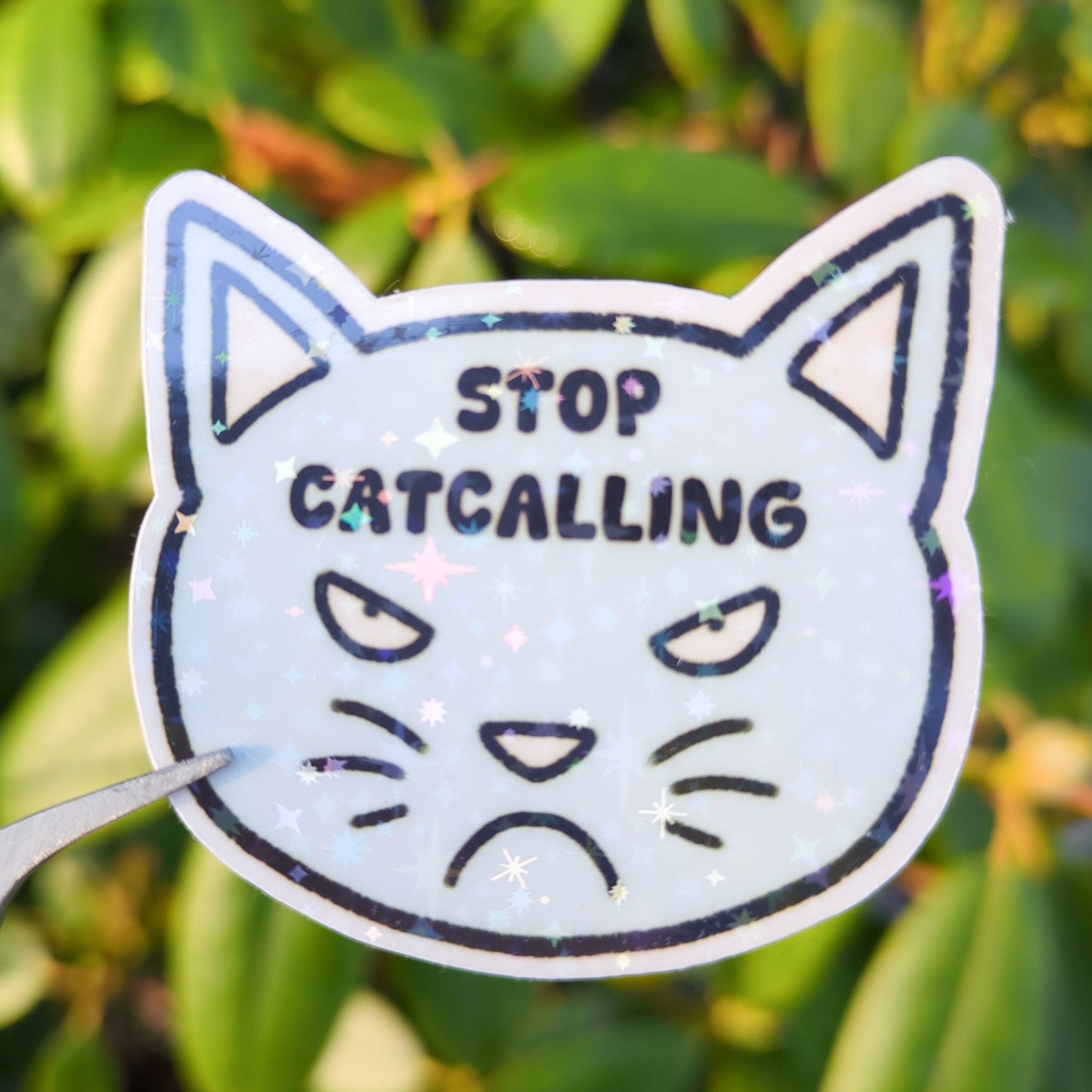 Holo Glitzer Vinyl Sticker - Stop Catcalling - Gegen Belästigung kindafcreations