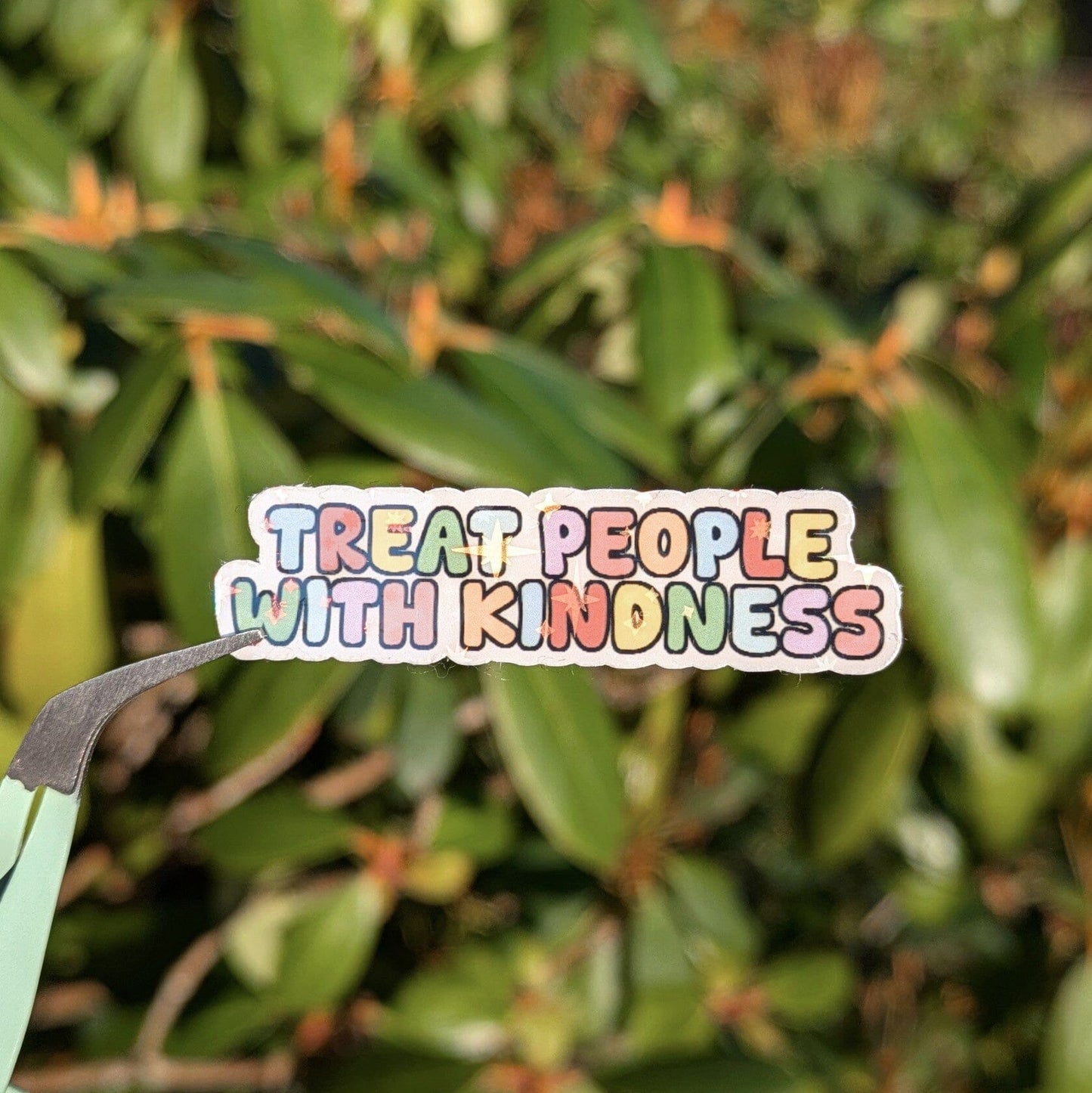Holo Glitzer Vinyl Sticker - Treat People With Kindness kindafcreations