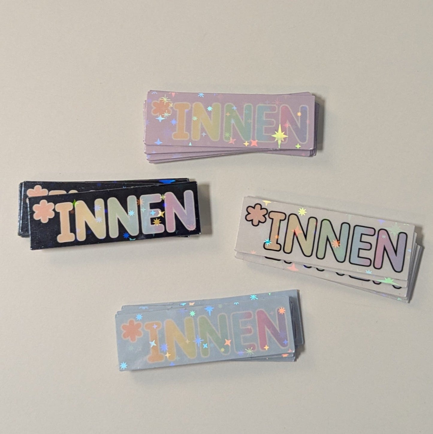 *innen - Holo Glitzer Vinyl Sticker Sticker kindafcreations Gemischt 10