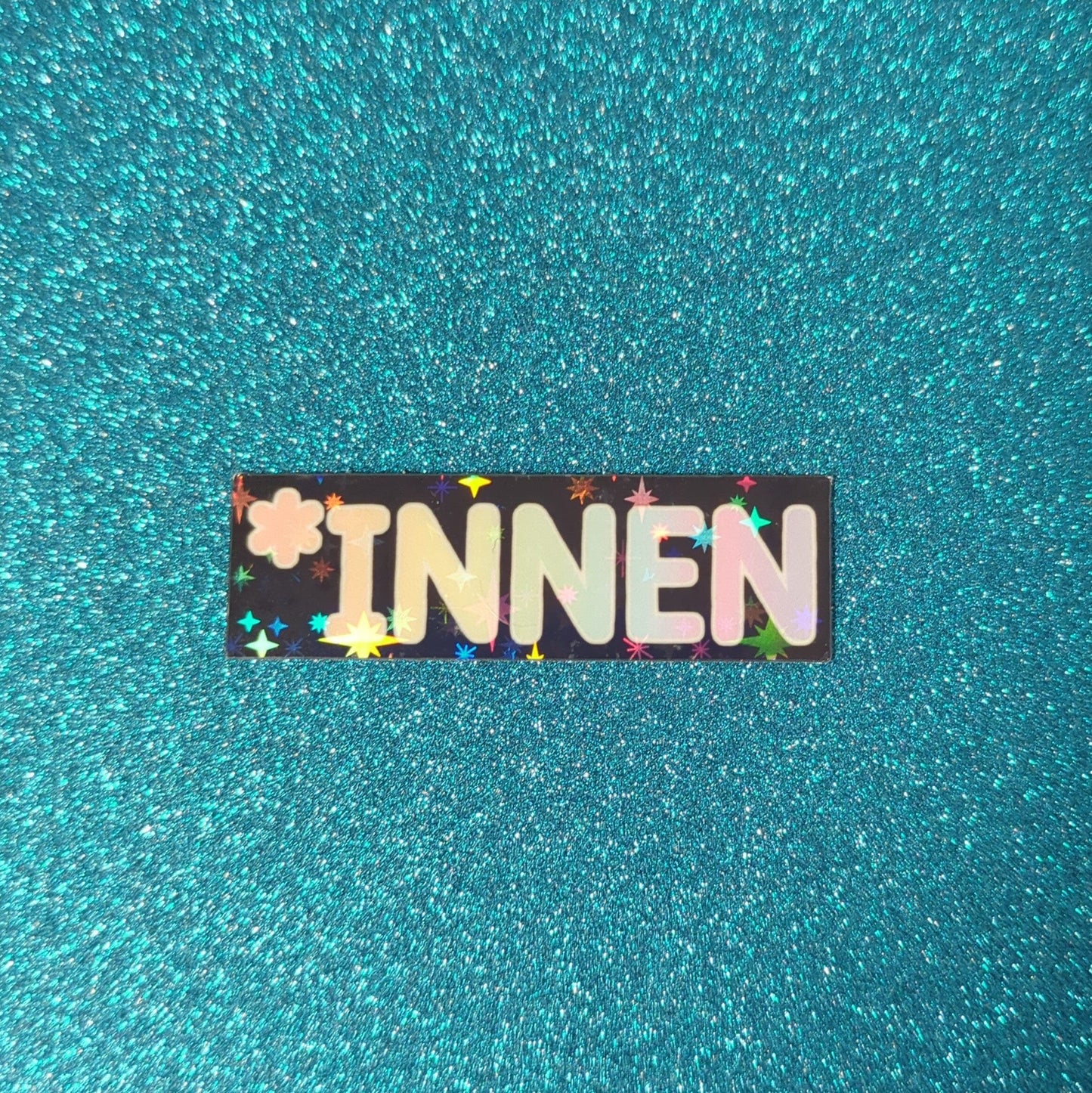 *innen - Holo Glitzer Vinyl Sticker Sticker kindafcreations Schwarz 10