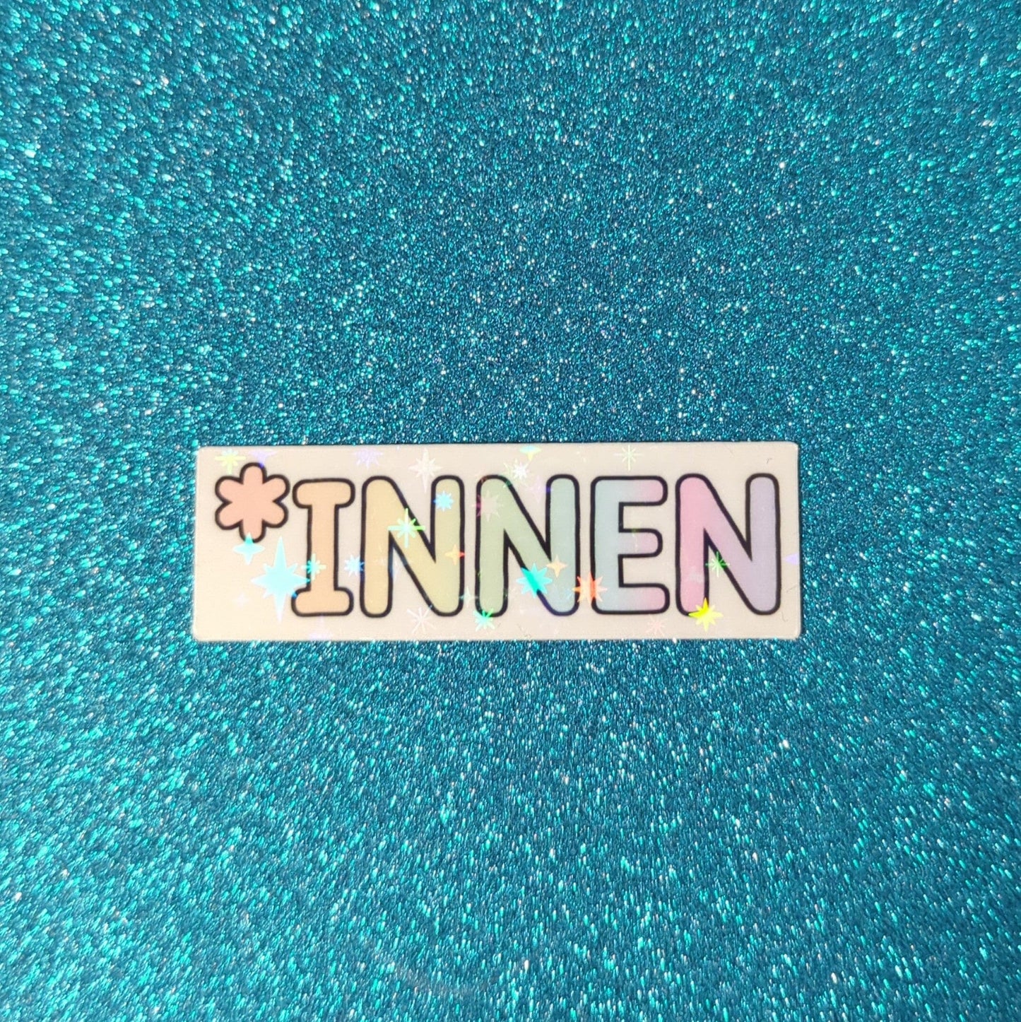 *innen - Holo Glitzer Vinyl Sticker Sticker kindafcreations Weiß 10