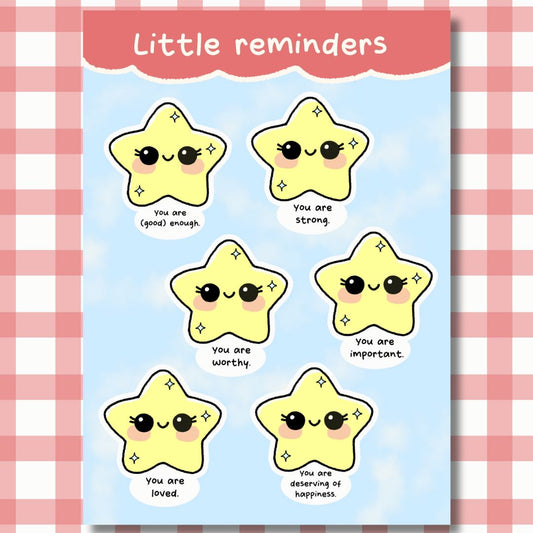 Little Affirmations - Sterne - Vinyl Sticker Sheet Sticker kindafcreations