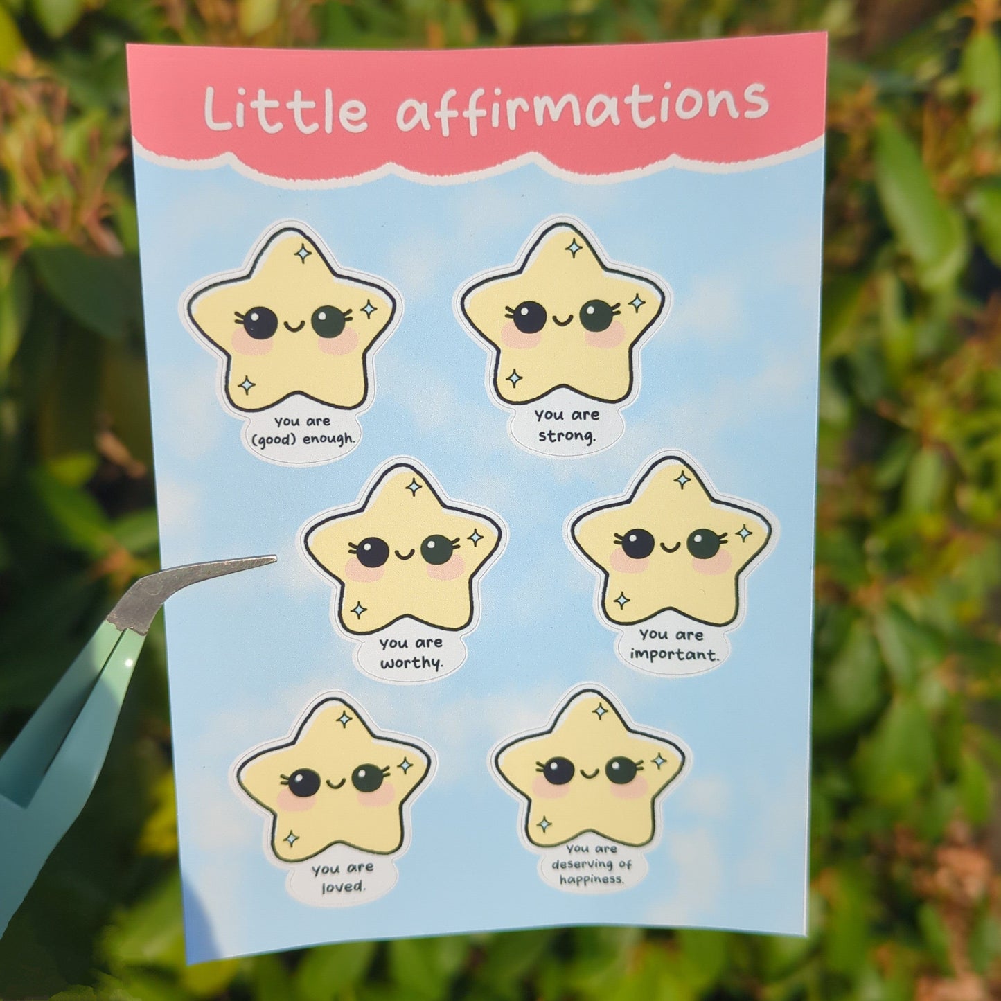 Little Affirmations - Sterne - Vinyl Sticker Sheet Sticker kindafcreations