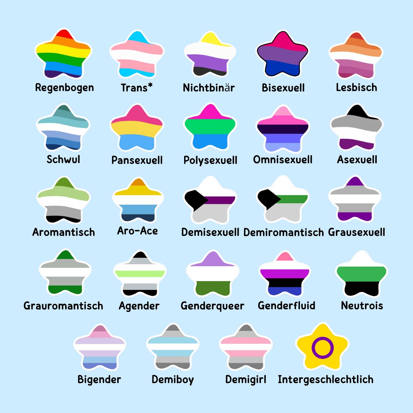 Pride Button - Holo & Glitzer - 24 LGBTQ+ Flaggen Button kindafcreations