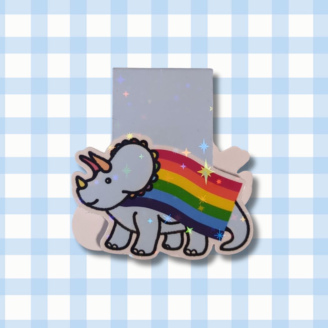 Pride Dino - Magnetisches Lesezeichen - Regenbogen kindafcreations