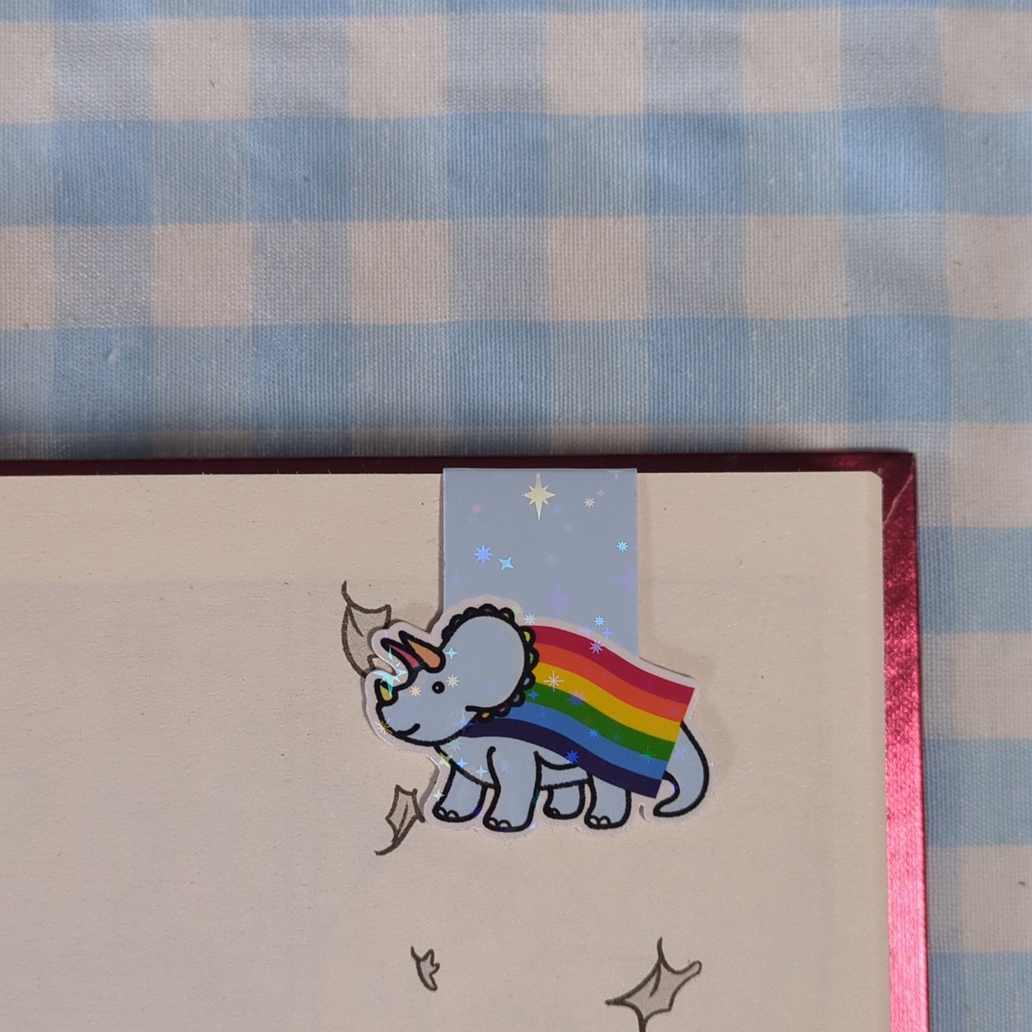 Pride Dino - Magnetisches Lesezeichen - Regenbogen kindafcreations