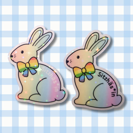 Sitzhäs*in - Glitzer Vinyl Sticker kindafcreations