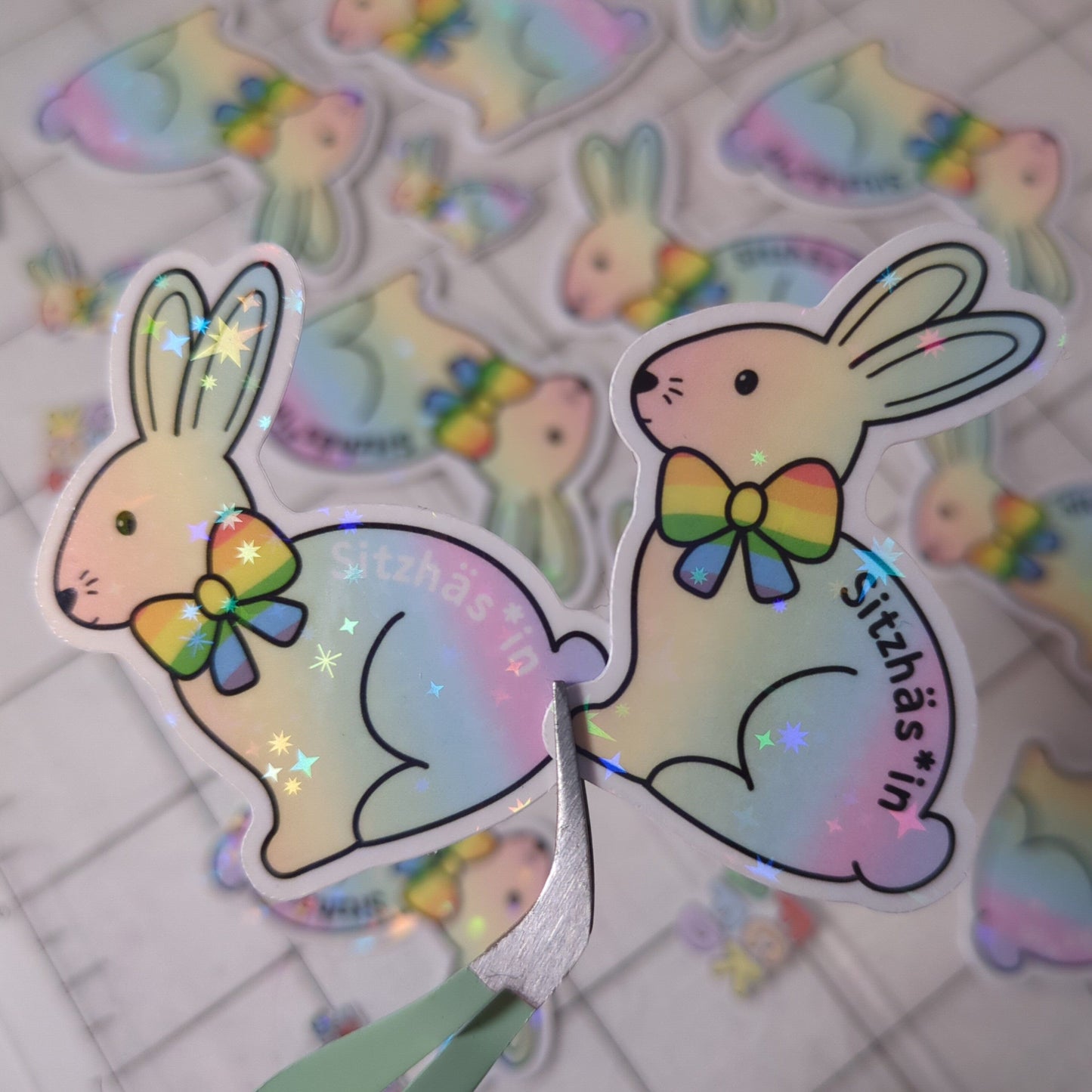 Sitzhäs*in - Glitzer Vinyl Sticker kindafcreations