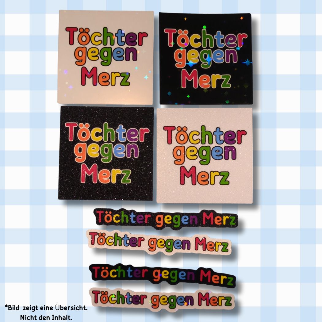 Töchter gegen Merz - Holo / Glitzer Vinyl Sticker Sticker kindafcreations