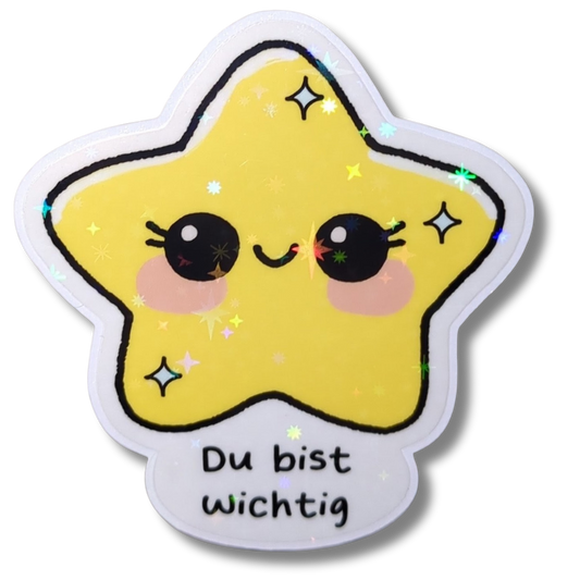 Du bist wichtig - Stern - Holo Vinyl Sticker