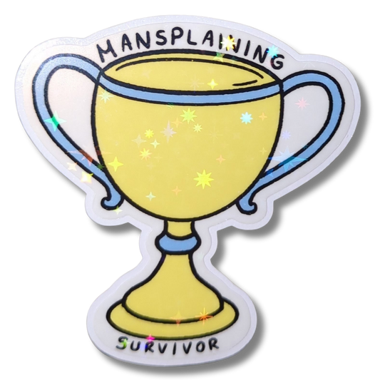 Holo Glitzer Vinyl Sticker - Mansplaining Survivor