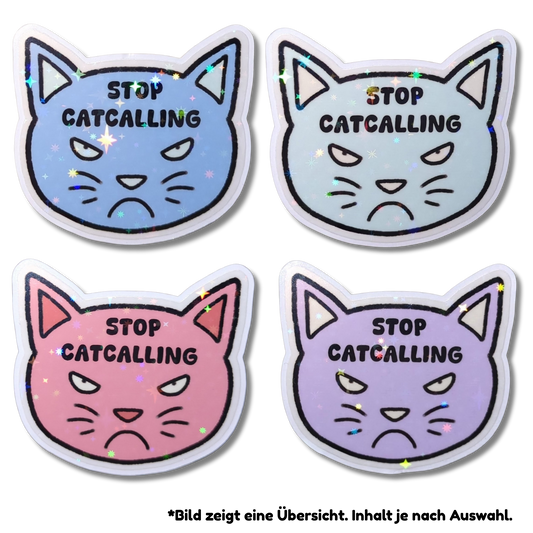 Holo Glitzer Vinyl Sticker - Stop Catcalling - Gegen Belästigung