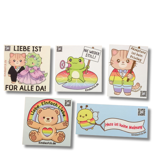 50 Stück | Outdoor Sticker | 5 Motive je 10x