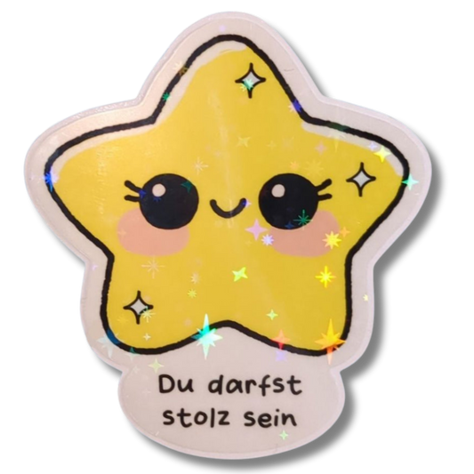 Du darfst stolz sein - Stern - Holo Vinyl Sticker