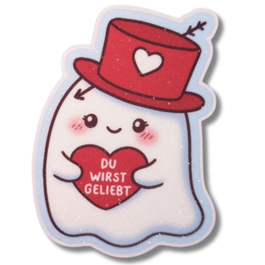 Du wirst geliebt - Geist - Glitzer Vinyl Sticker