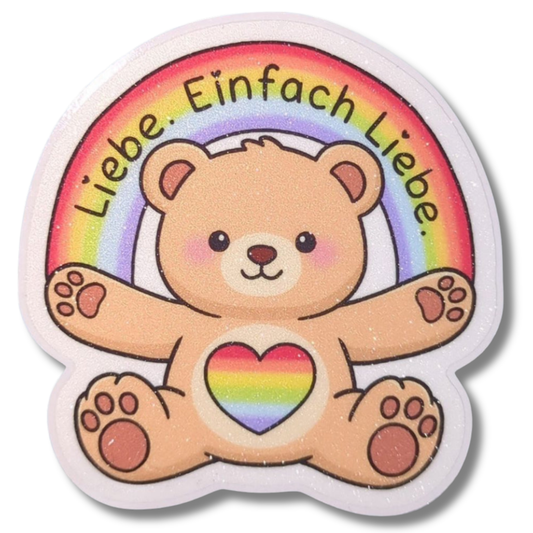 Liebe. Einfach Liebe. | Teddy |Glitzer Vinyl Sticker