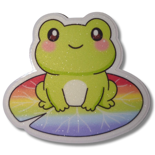 Pride Frosch |Glitzer Vinyl Sticker