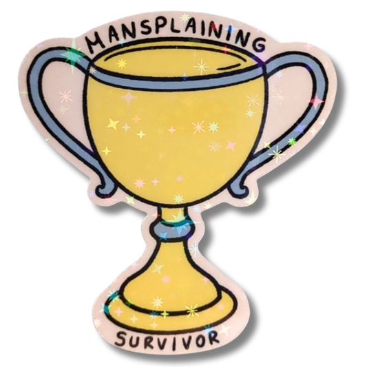 Holo Glitzer Vinyl Sticker - Mansplaining Survivor