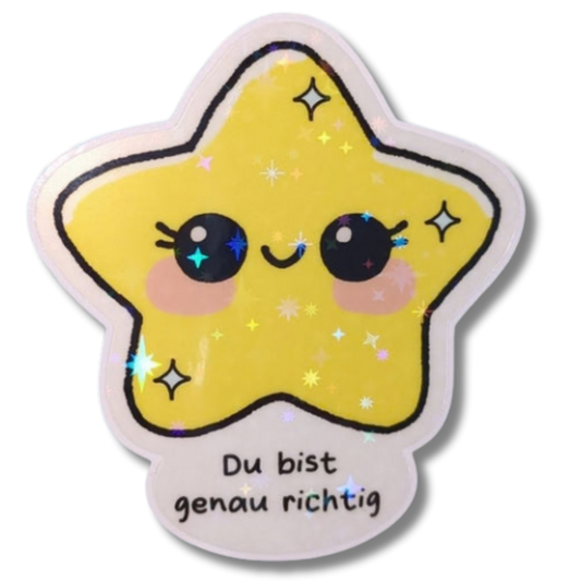 Du bist genau richtig - Stern - Holo Vinyl Sticker