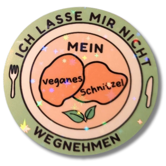 Veganes Schnitzel - Holo Vinyl Sticker