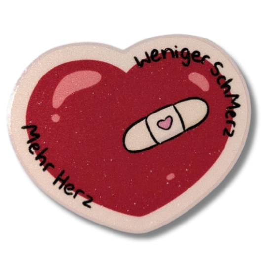 Mehr Herz. Weniger SchMerz - Herz - Glitzer Vinyl Sticker