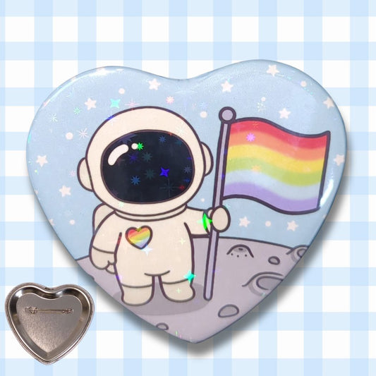 Astronaut*in |Holo Herz-Button kindafcreations 