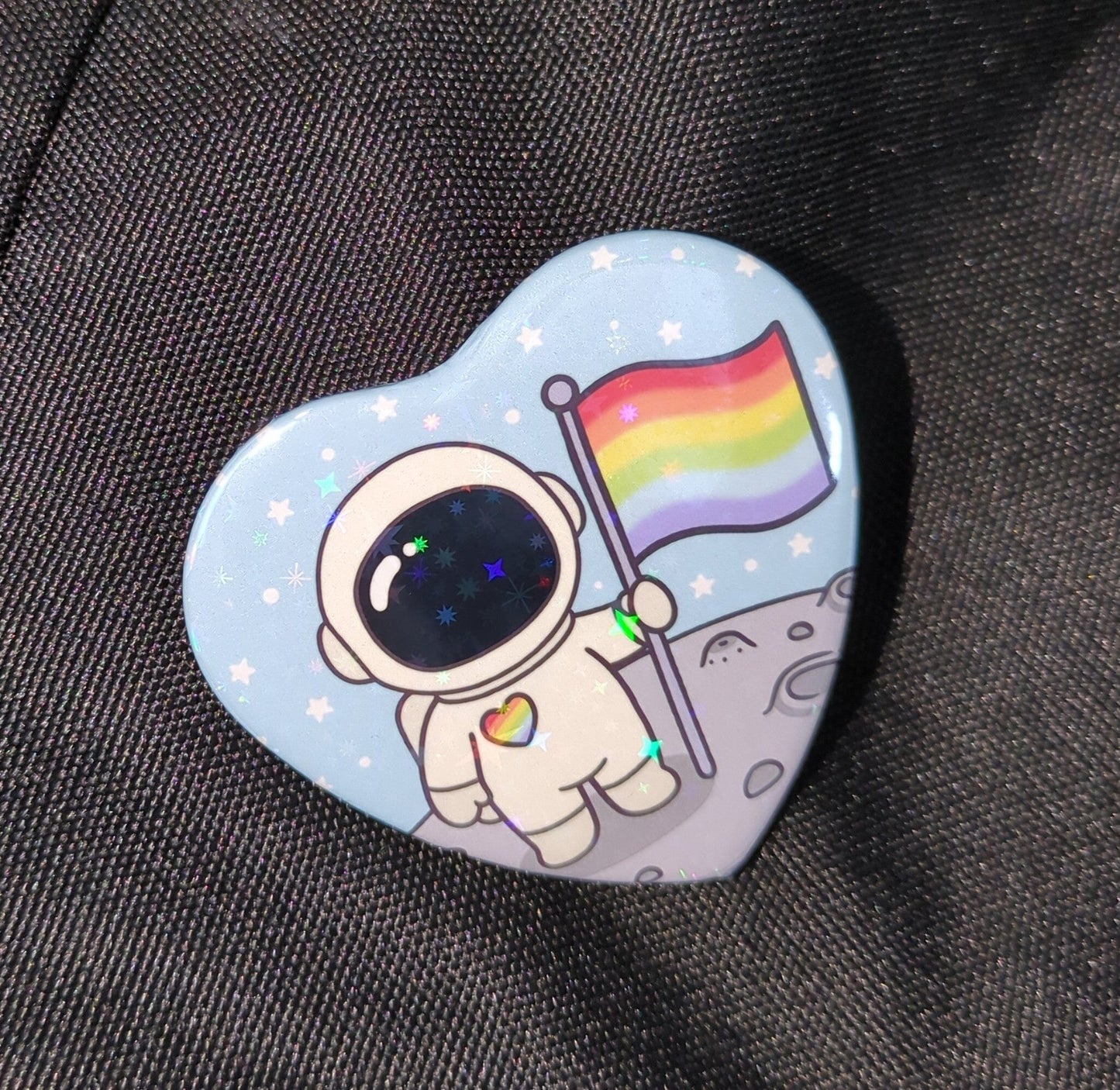 Astronaut*in |Holo Herz-Button kindafcreations 