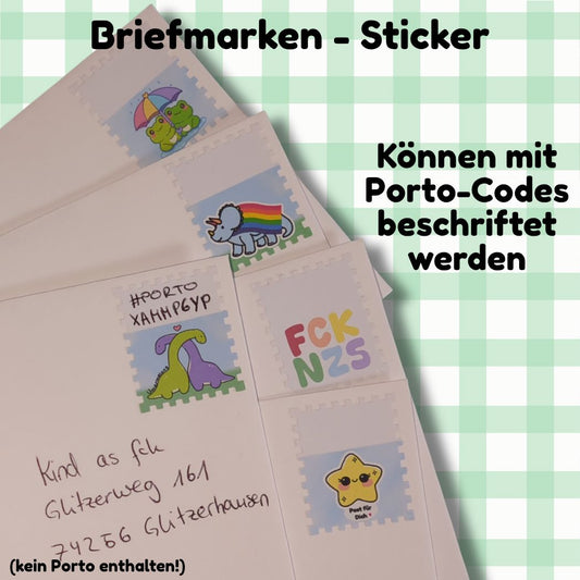 Briefmarken - Sticker | Porto kompatibel kindafcreations 