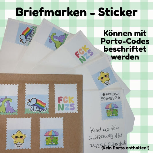 Briefmarken - Sticker | Porto kompatibel kindafcreations 