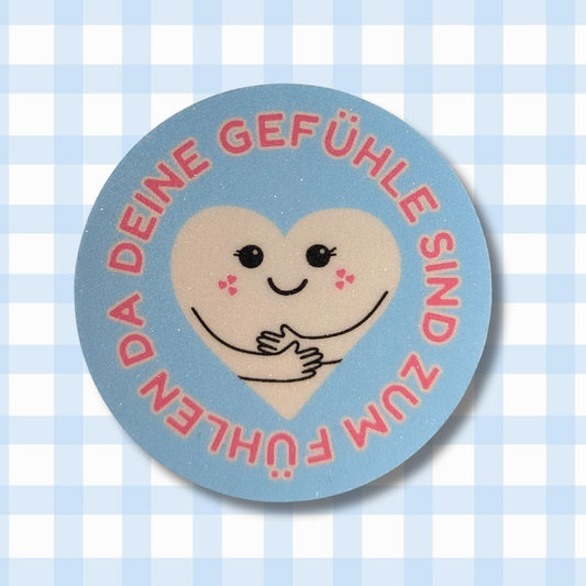 Deine Gefühle sind zum Fühlen da - Umarmung - Glitzer Vinyl Sticker kindafcreations 