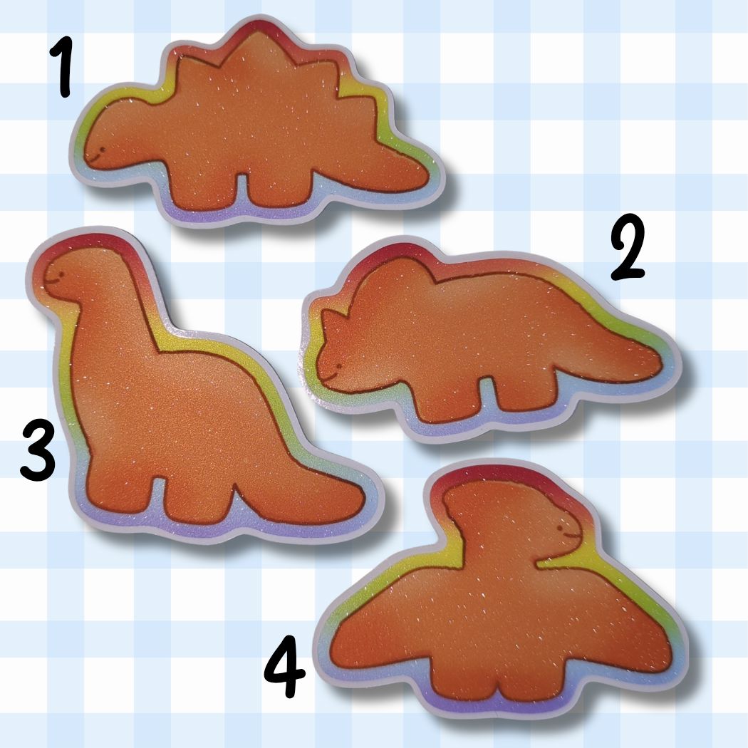 Dino Nuggets |Glitzer Vinyl Sticker Sticker kindafcreations 