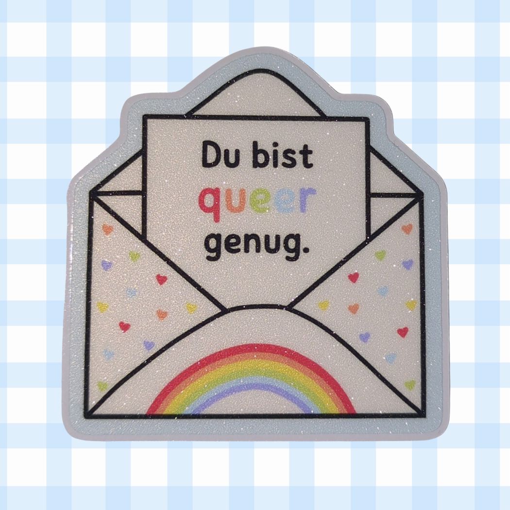 Du bist queer genug | Brief | Glitzer Vinyl Sticker Sticker kindafcreations 