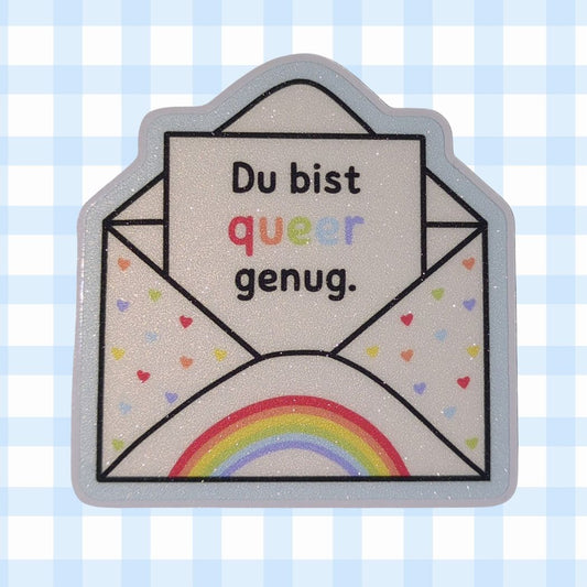 Du bist queer genug | Brief | Glitzer Vinyl Sticker Sticker kindafcreations 