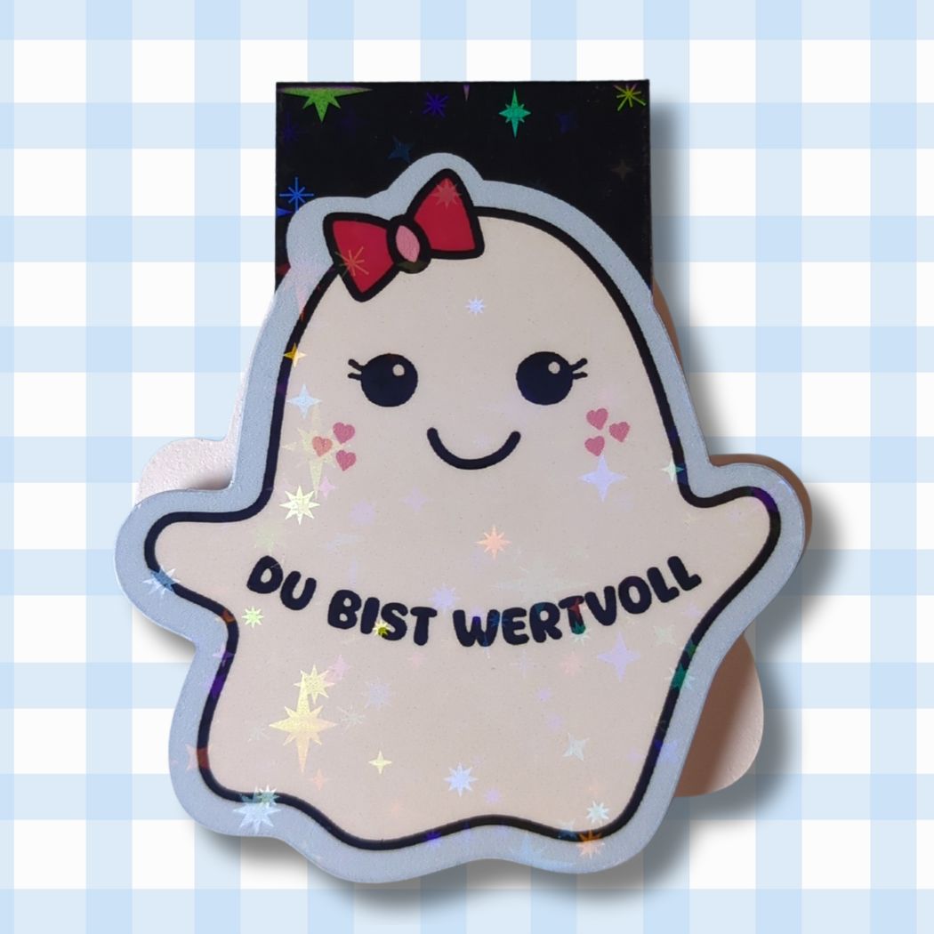 "Du bist wertvoll" Gespenst - Magnetisches Lesezeichen Magnetisches Lesezeichen kindafcreations 