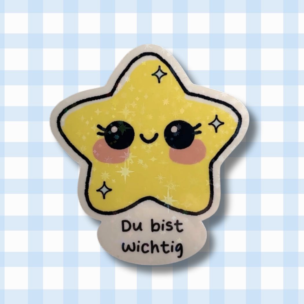 Du bist wichtig - Stern - Holo Vinyl Sticker kindafcreations 