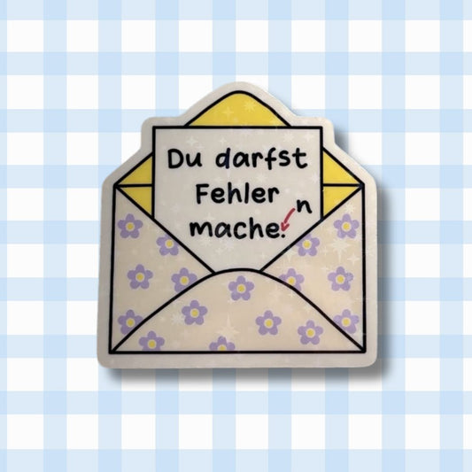 Du darfst Fehler machen - Brief - Holo Vinyl Sticker kindafcreations 
