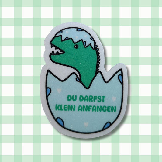 Du darfst klein anfangen - Dino - Glitzer Vinyl Sticker kindafcreations 