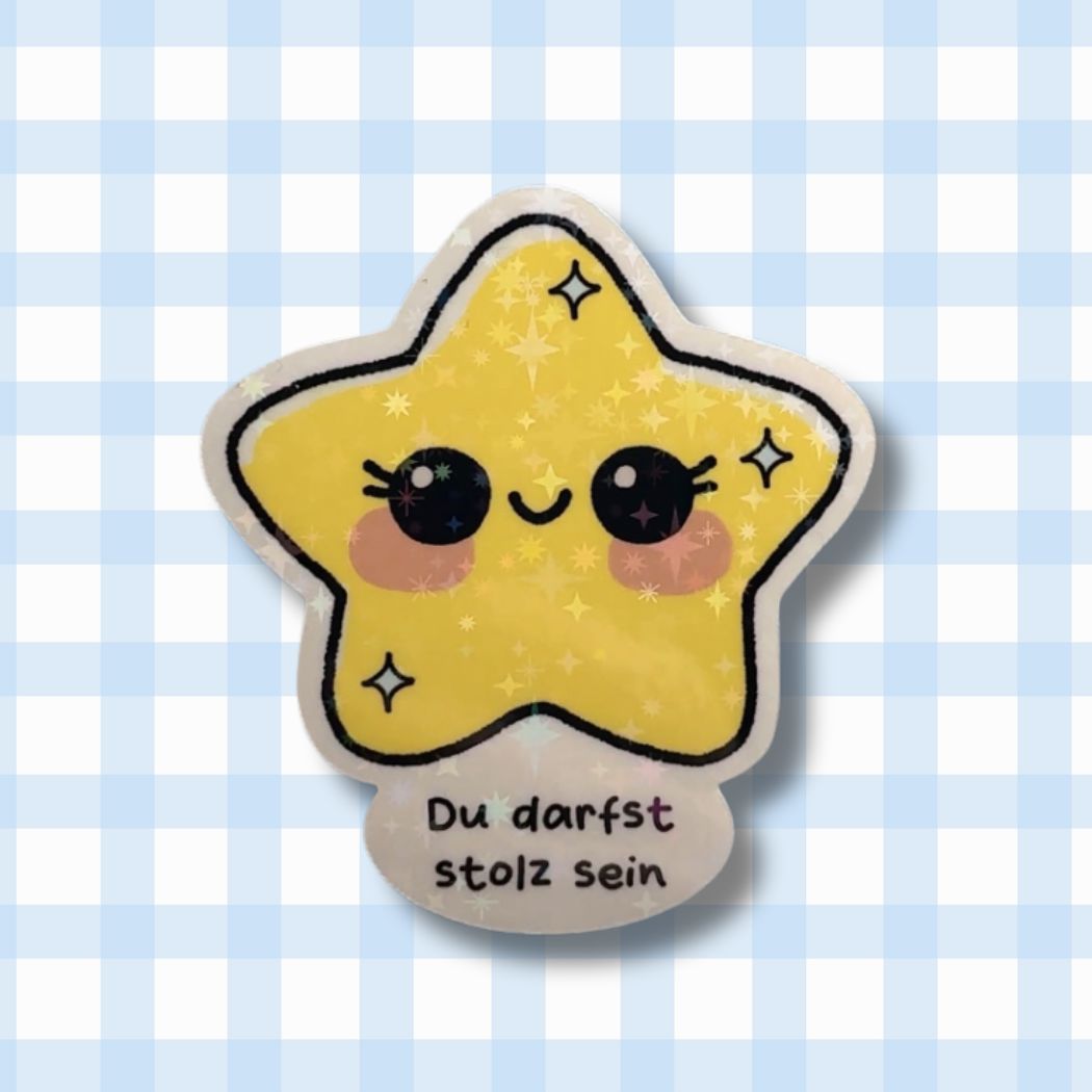 Du darfst stolz sein - Stern - Holo Vinyl Sticker kindafcreations 