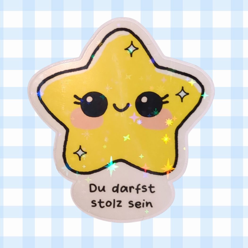 Du darfst stolz sein - Stern - Holo Vinyl Sticker kindafcreations 