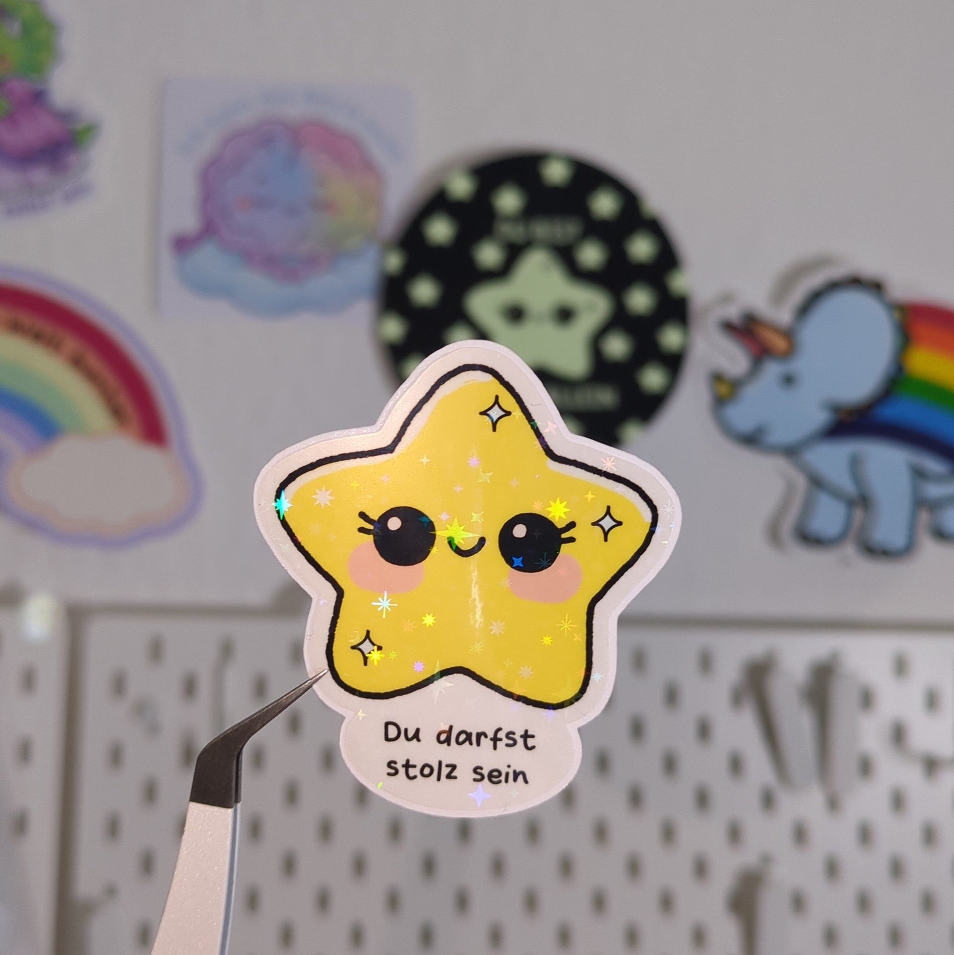 Du darfst stolz sein - Stern - Holo Vinyl Sticker kindafcreations 
