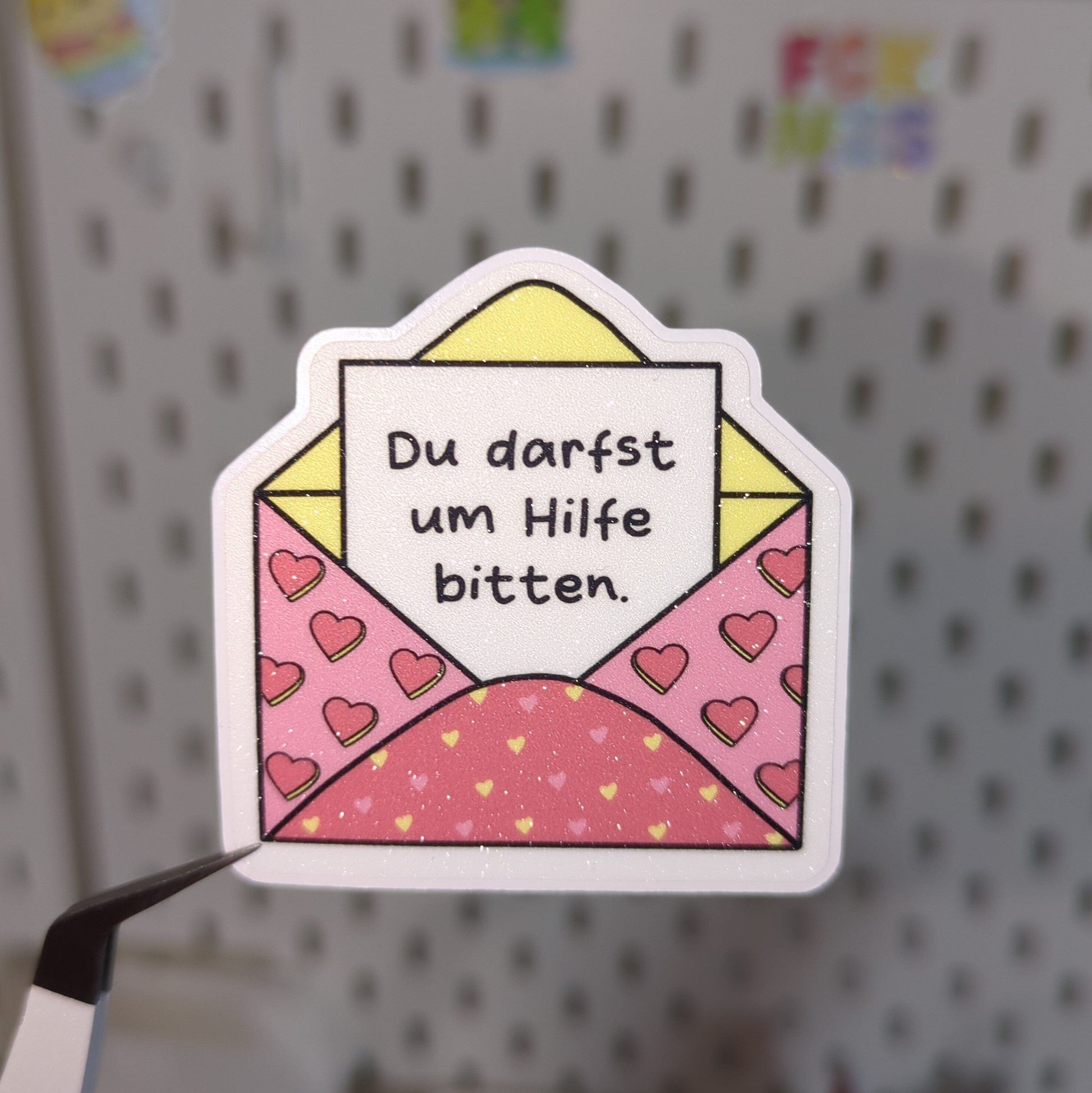 Du darfst um Hilfe bitten | Brief | Glitzer Vinyl Sticker kindafcreations 