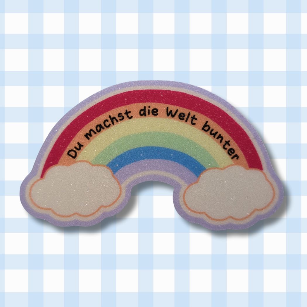 Du machst die Welt bunter - Regenbogen - Glitzer Vinyl Sticker kindafcreations 