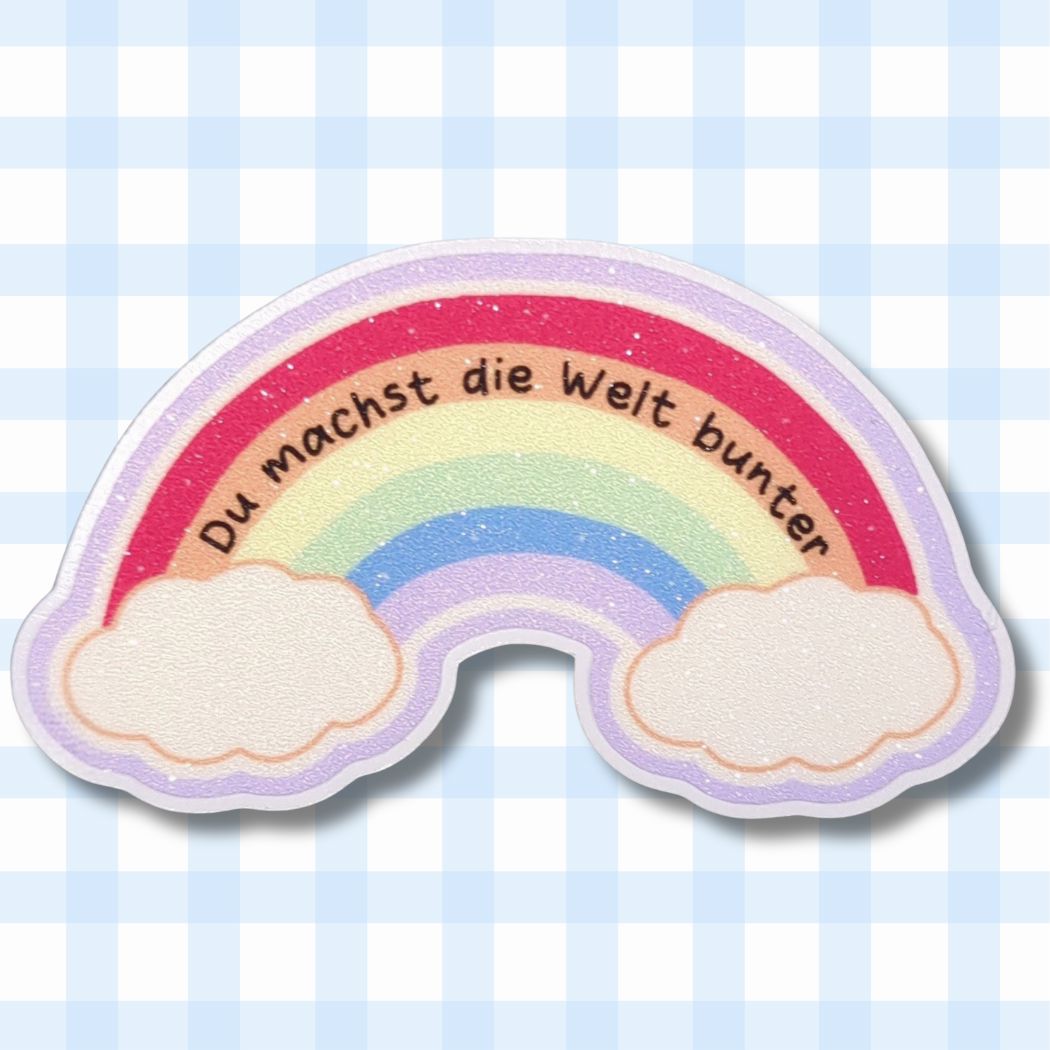 Du machst die Welt bunter | Regenbogen | Glitzer Vinyl Sticker kindafcreations 