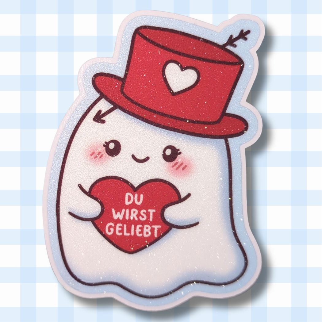 Du wirst geliebt - Geist - Glitzer Vinyl Sticker kindafcreations 