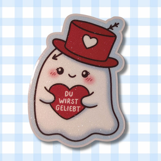 Du wirst geliebt - Geist - Glitzer Vinyl Sticker kindafcreations 
