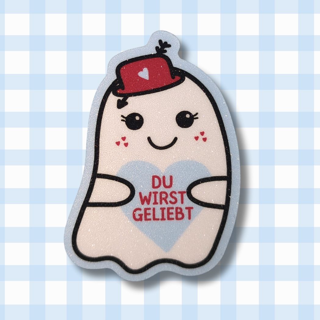 Du wirst geliebt - Kartoffelgeist - Glitzer Vinyl Sticker kindafcreations 
