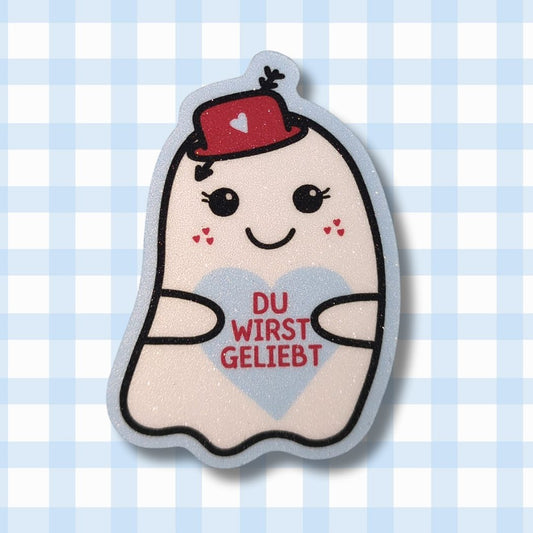 Du wirst geliebt - Kartoffelgeist - Glitzer Vinyl Sticker kindafcreations 