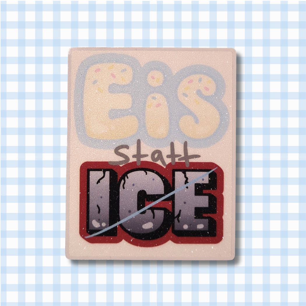 Eis statt ICE - Glitzer Vinyl Sticker Sticker kindafcreations 