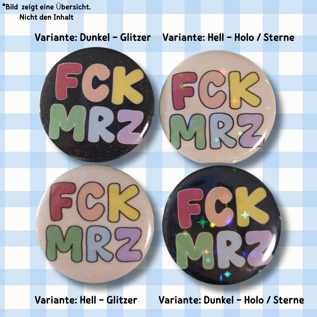 FCK Merz - Holo / Glitzer Button Button kindafcreations 