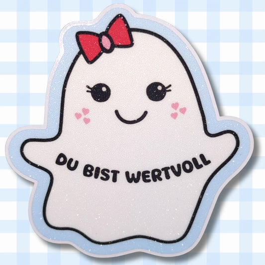 Geist - Du bist wertvoll - Holo / Glitzer Vinyl Sticker Sticker kindafcreations 